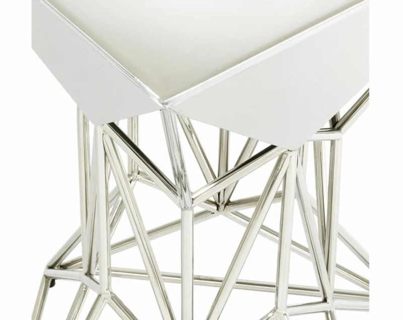 Casa Padrino Luxus Art Deco Designer Beistelltisch - Polierter rostfreier Stahl - 36 x 36 x H. 60 cm
