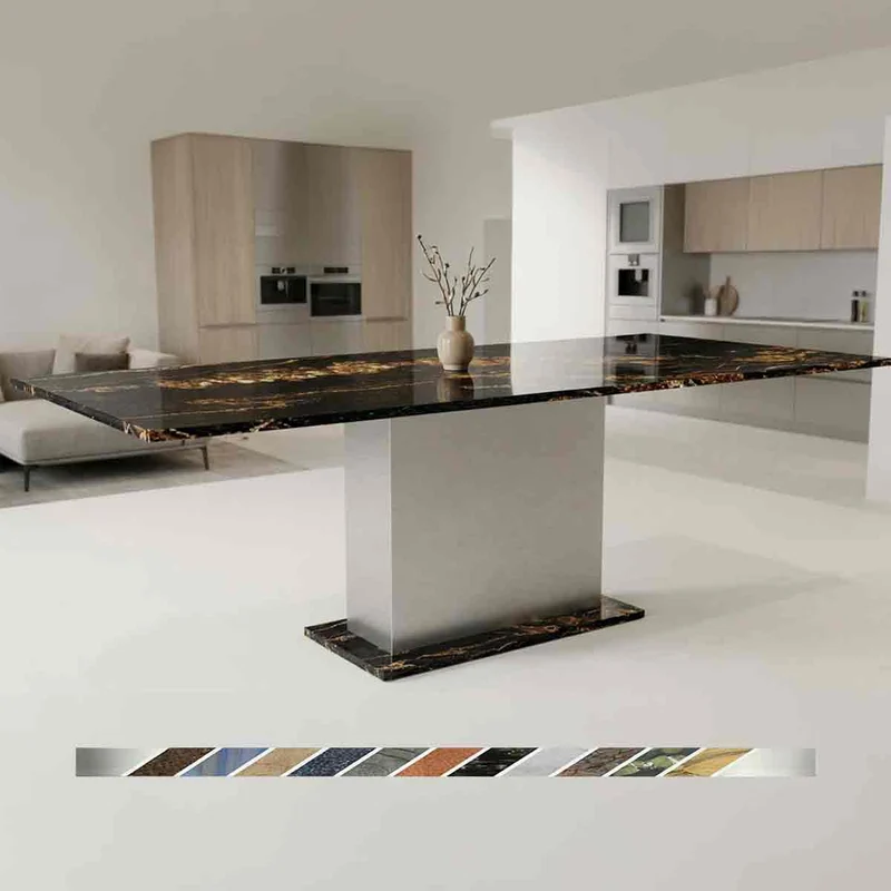 Granittisch Kitts Magna Black Gold mit Steinplatte