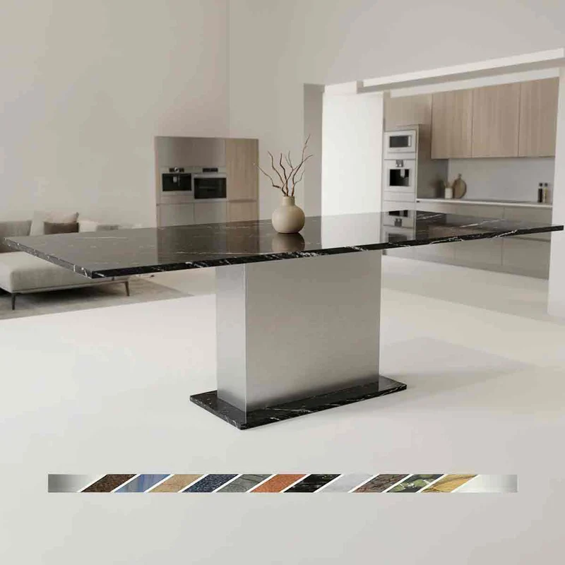 Esstisch mit Steinplatte Kitts Porto Branco aus Granit
