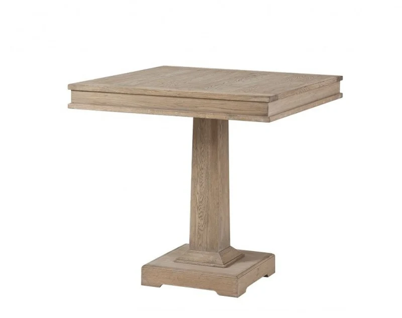 Casa Padrino Designer Luxus Esstisch aus Eichenholz, rustikale Eiche, 80 x 80 x H. 78 cm