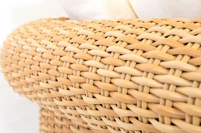Casa Padrino Luxus 2er Gartensofa Naturfarben / Weiß 205 cm