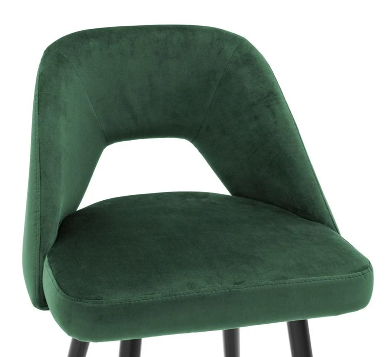 Casa Padrino Luxus Barstuhl Grün / Schwarz 50 x 50 x H. 90 cm - Luxus Barhocker mit Rückenlehne