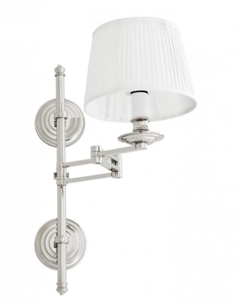 Casa Padrino Luxus Wandleuchte Nickel mit Schwenkarm - 21,5 x 37-50 x 51 cm