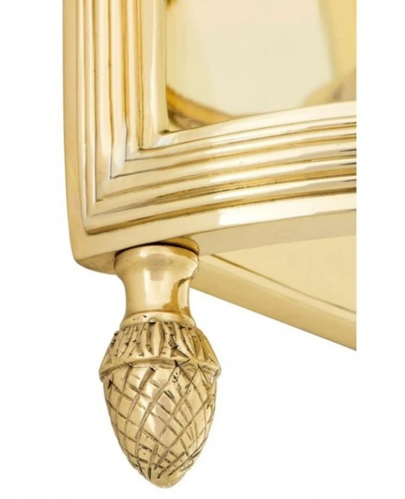 Casa Padrino Luxus Wandleuchte aus Messing, poliert, Durchmesser 21 x 11 x H 34,5 cm