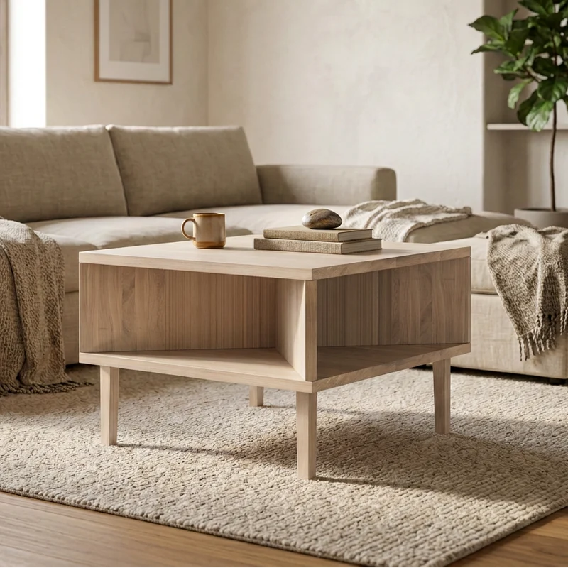 Couchtisch Eiche Premium 50cm - Invisible geölt Holzfüße