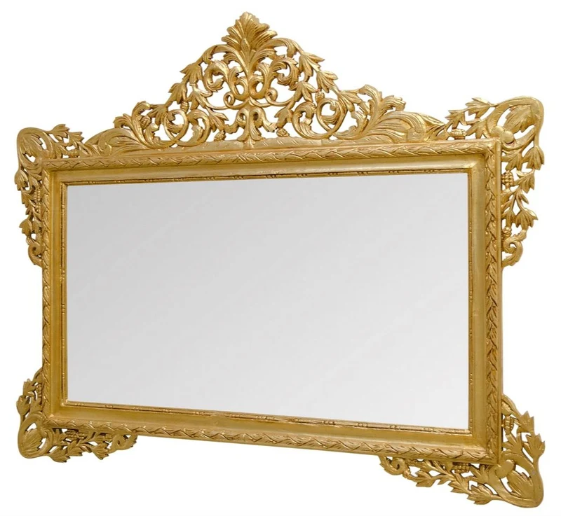 Casa Padrino Antik Stil Wandspiegel Gold 190 x H. 155 cm - Limited Edition
