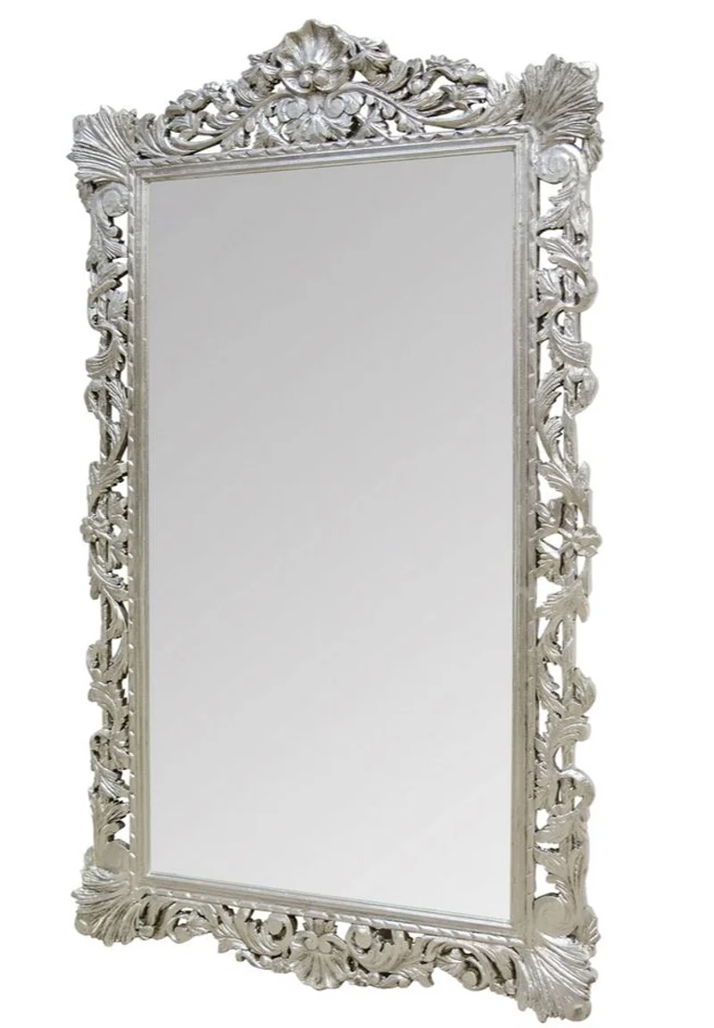 Casa Padrino Barock Spiegel Silber 110 x H. 193 cm - Antik Stil Wandspiegel