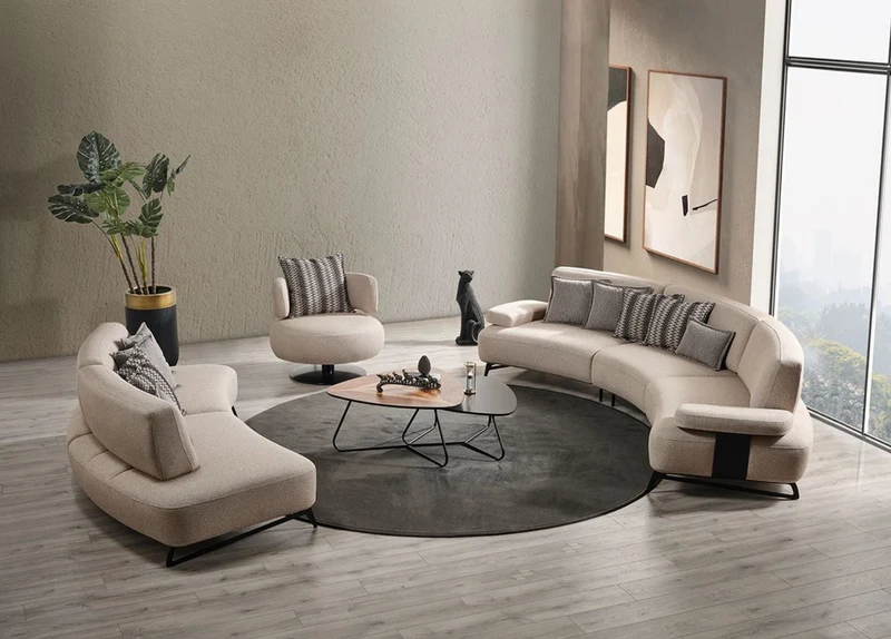 Casa Padrino Luxus Sofa mit verstellbaren Rückenlehnen Beige / Schwarz 350 cm