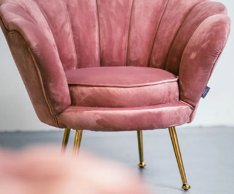 Casa Padrino Designer Kinder Samt Sessel Rosa / Messingfarben 96 x 79 x H. 78 cm - Luxus Kindermöbel