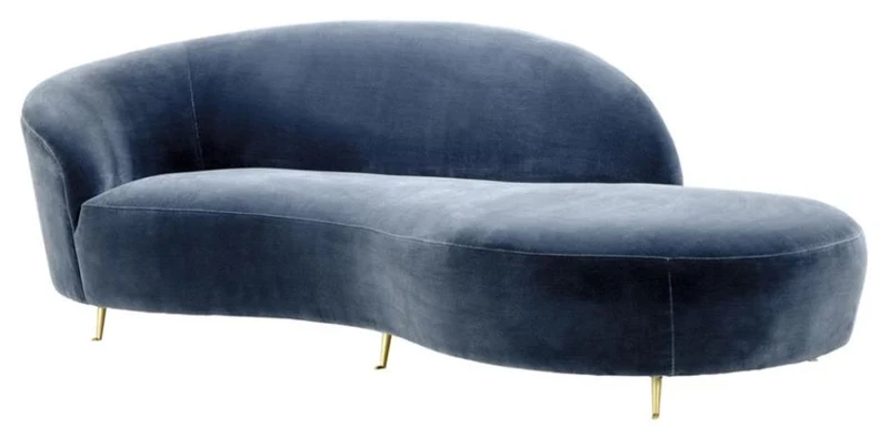 Casa Padrino Designer Sofa Blau 248 x 104 x H. 74 cm - Luxus Kollektion