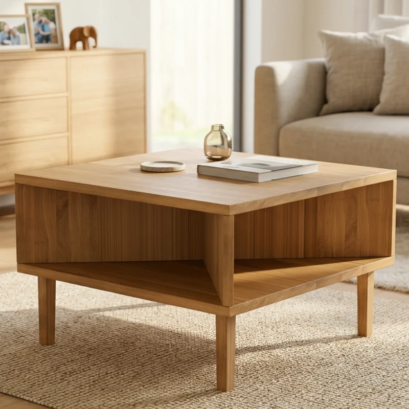 Couchtisch Eiche Premium 50cm - Natur geölt Holzfüße