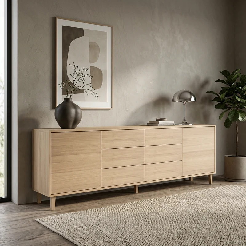 Sideboard "schmale Fuge" Eiche Premium - Invisible geölt 240cm