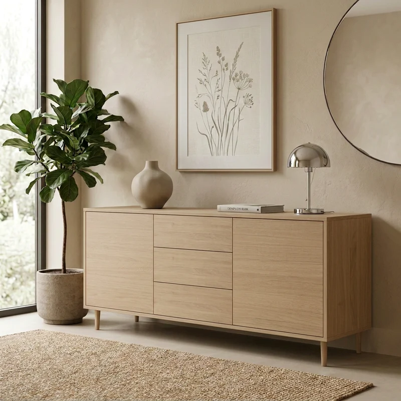 Sideboard "schmale Fuge" Eiche Premium - Invisible geölt 180cm