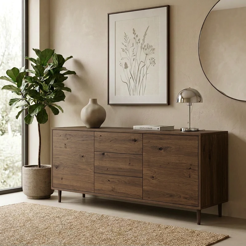 Sideboard "schmale Fuge" Eiche Rustikal - Braun geölt 180cm