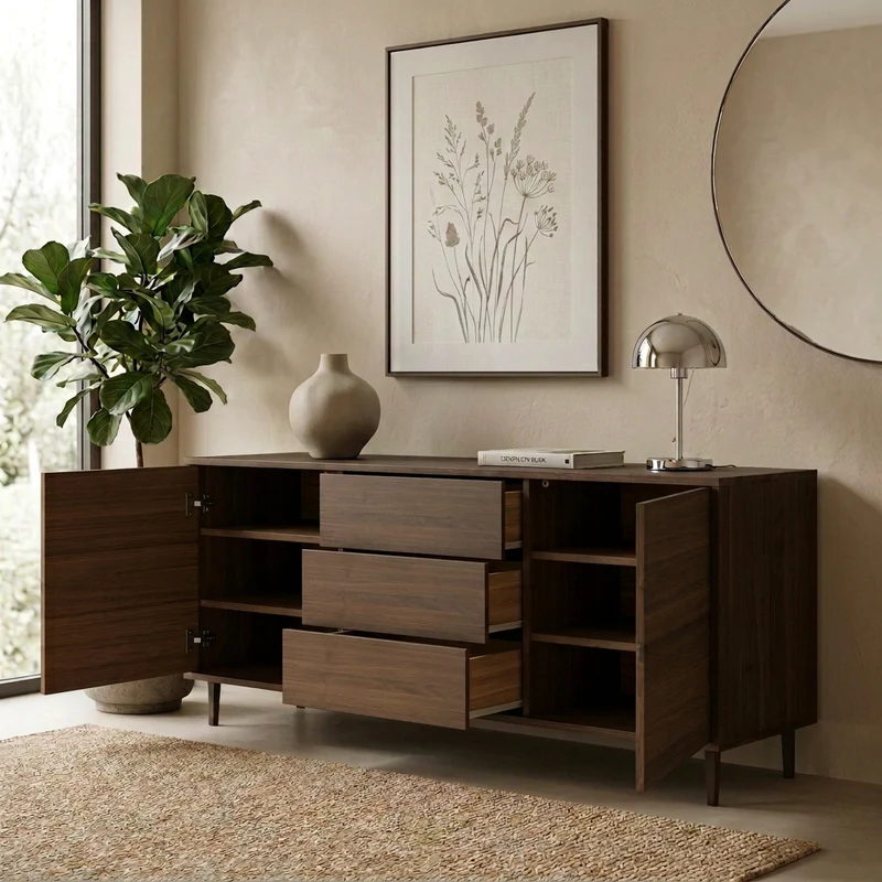 Sideboard "schmale Fuge" Eiche Premium - Braun geölt 180cm