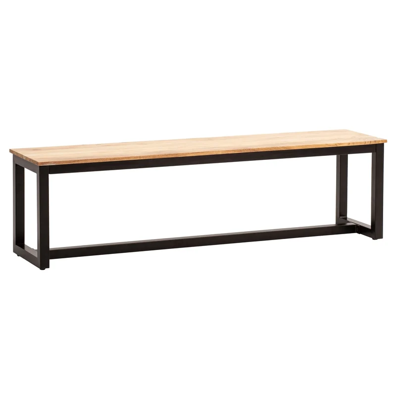 Esszimmerbank 160x40x45cm Akazie Massivholz Metall Industrial Style