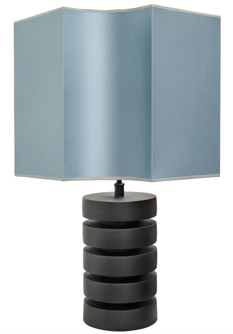 Casa Padrino Luxus Tischlampe Mattschwarz / Türkis 55 x H. 78 cm - Luxus Qualität