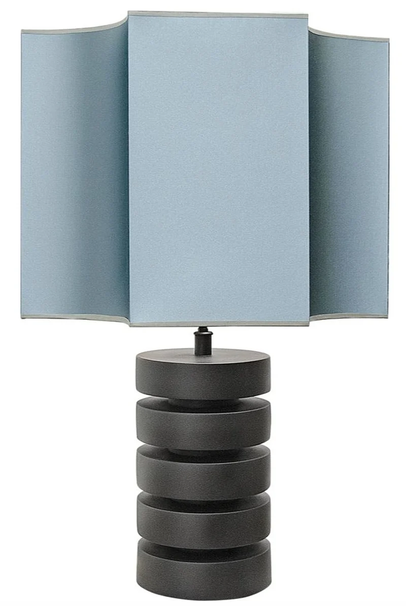 Casa Padrino Luxus Tischlampe Mattschwarz / Türkis 55 x H. 78 cm - Luxus Qualität