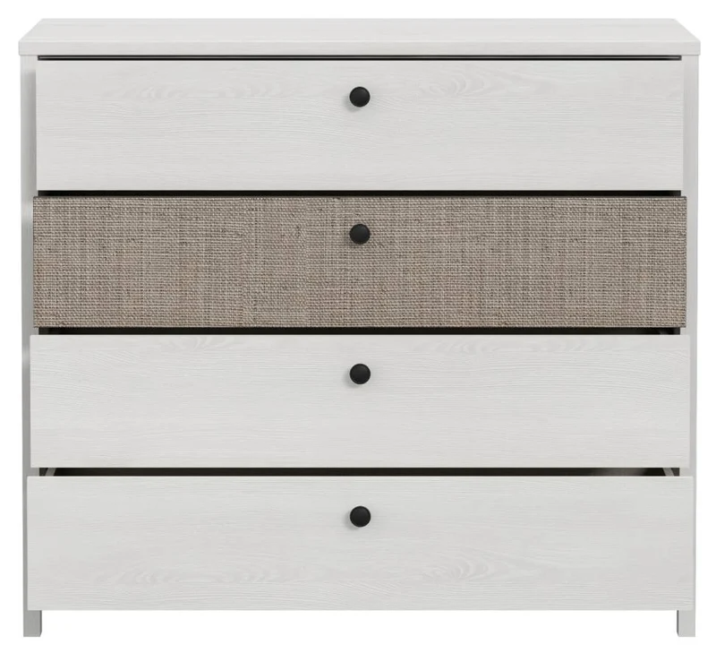 Schubladenkommode MOONDUST Schneeeiche / Geflechtoptik, von Forte