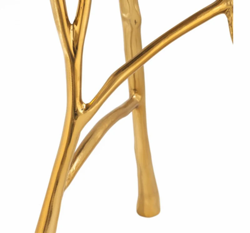 Casa Padrino Luxus Art Deco Designer Beistelltisch Gold mit weißer Marmorplatte 50 x H 58 cm
