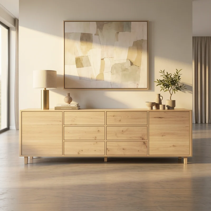 Sideboard Eiche Rustikal 240cm - Invisible geölt