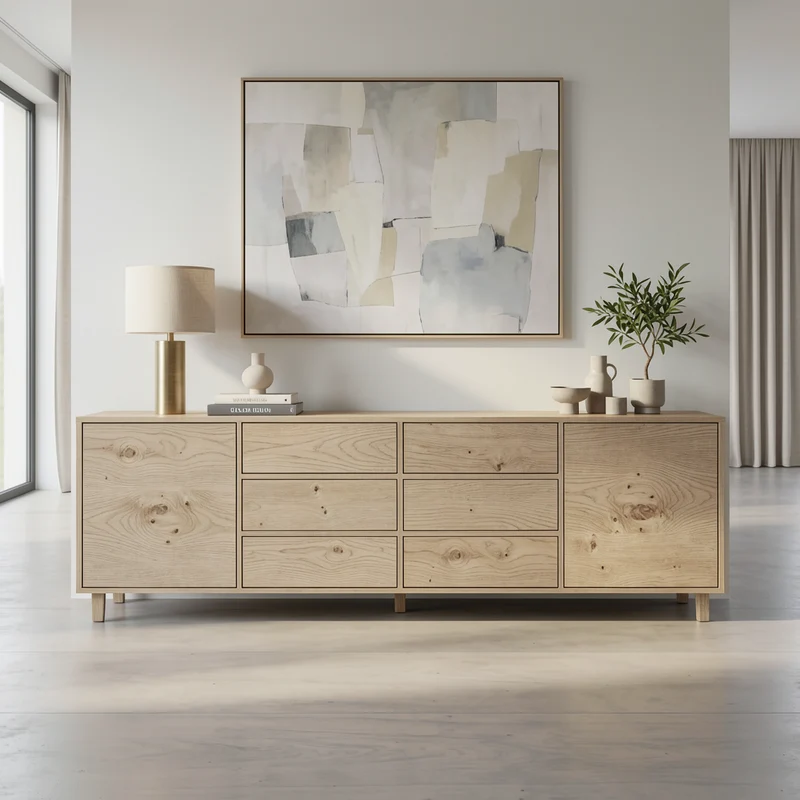 Sideboard Eiche Rustikal 240cm - Invisible geölt