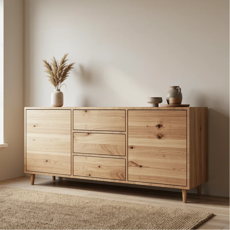 Sideboard Eiche Rustikal 180cm - Invisible geölt