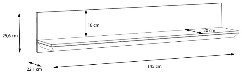 Wandboard ILOPPA 145 cm Optik: Schneeeiche, von Forte