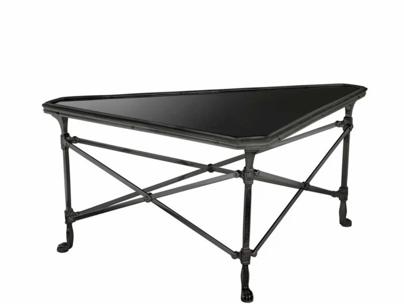 Casa Padrino Luxus Art Deco Designer Couchtisch - Wohnzimmertisch aus Messing und Granit in Rotguss - 89 x 63 x H. 42 cm