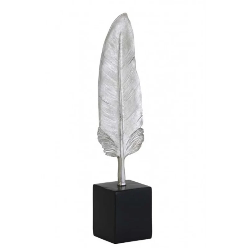 Casa Padrino Designer Hotel Dekoration Silber/Schwarz 6,5 x 5,5 x H. 28 cm - Metall Feder