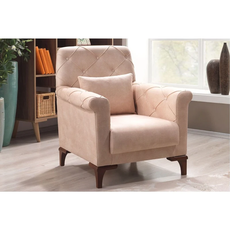 Casa Padrino Designer Bergere Sessel Paris in Creme, Luxuriöser Loungesessel, B 105 x T 100 x H 80 cm