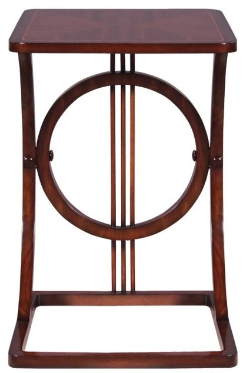 Casa Padrino Art Deco Mahagoni Snack Tisch / Beistelltisch Braun 40 x 40 x H. 62 cm - Luxus Möbel