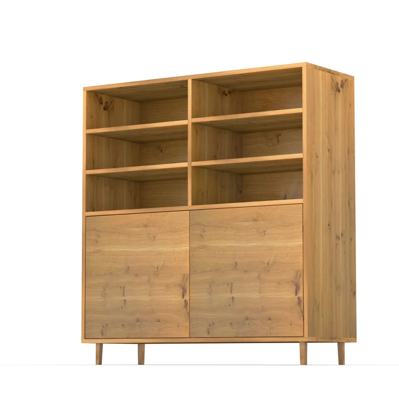 Highboard Eiche Rustikal Schmale Fuge - Natur geölt 120cm