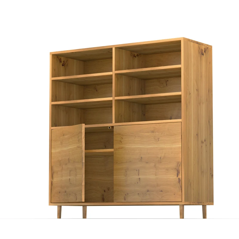 Highboard Eiche Rustikal Schmale Fuge - Natur geölt 120cm