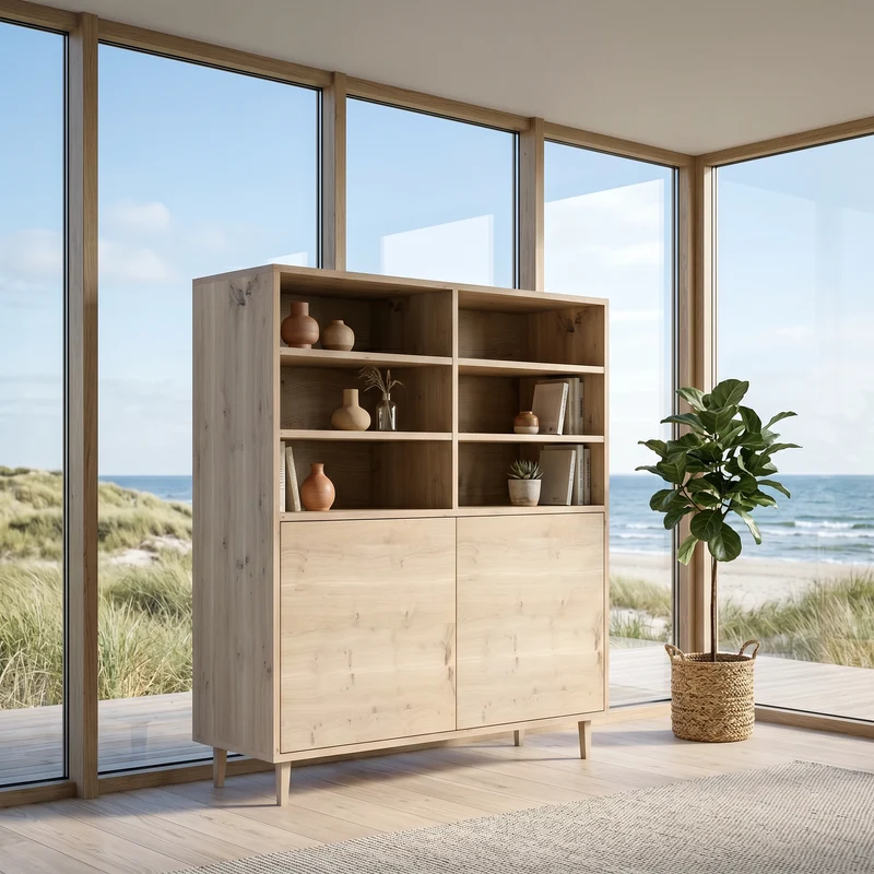 Highboard Eiche Rustikal Schmale Fuge - Invisible geölt 120cm