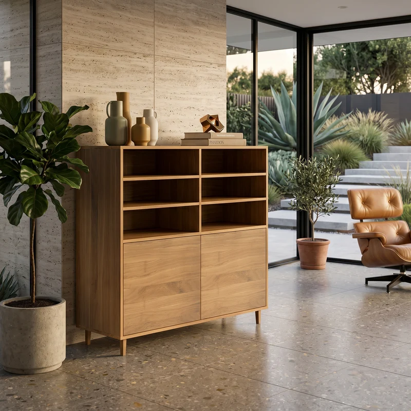 Highboard Eiche Premium Schmale Fuge - Natur geölt 120cm