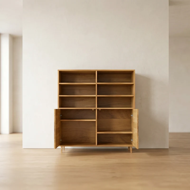 Highboard Eiche Premium Schmale Fuge - Natur geölt 120cm