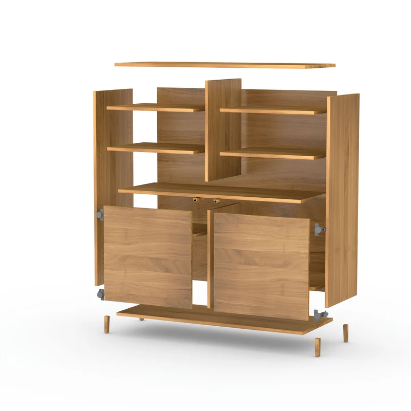 Highboard Eiche Premium Schmale Fuge - Natur geölt 120cm