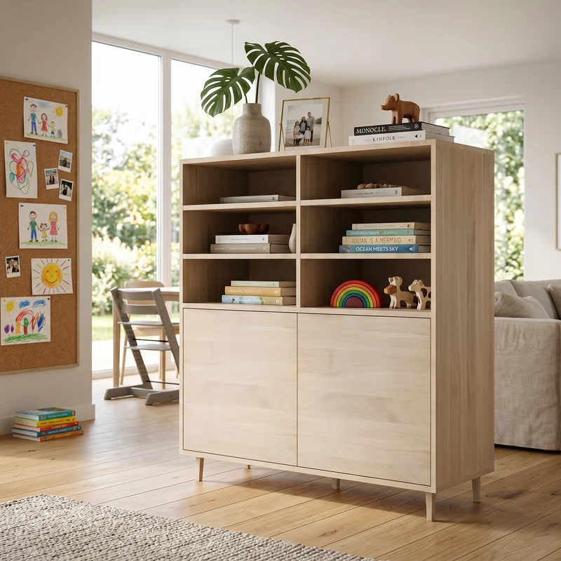 Highboard Eiche Premium Schmale Fuge - Invisible geölt 120cm