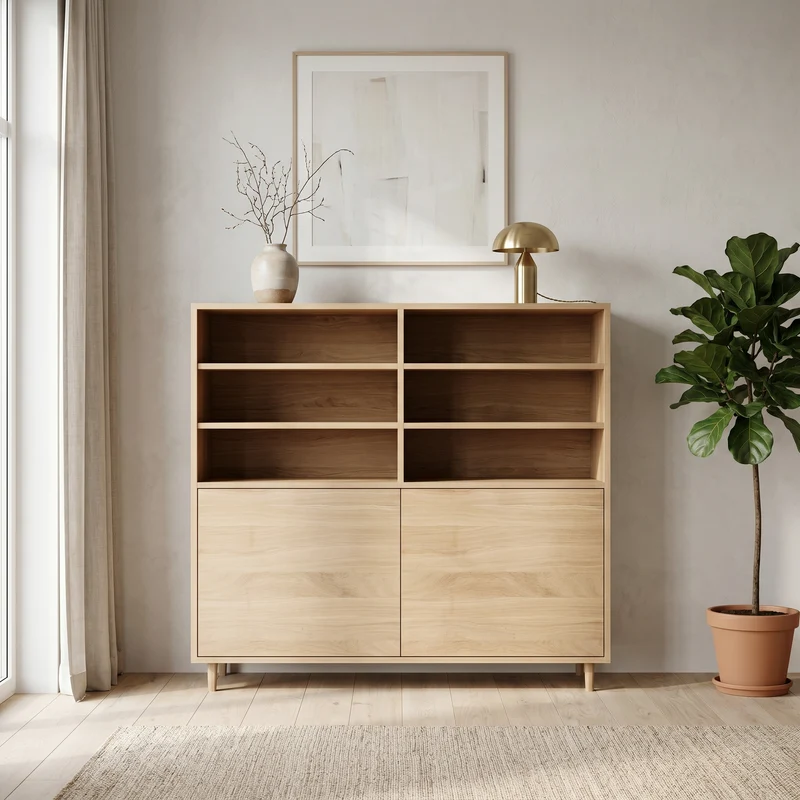 Highboard Eiche Premium Schmale Fuge - Invisible geölt 120cm