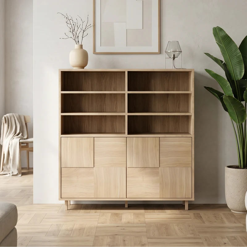 Highboard Eiche Premium Mosaik - Invisible geölt 120cm