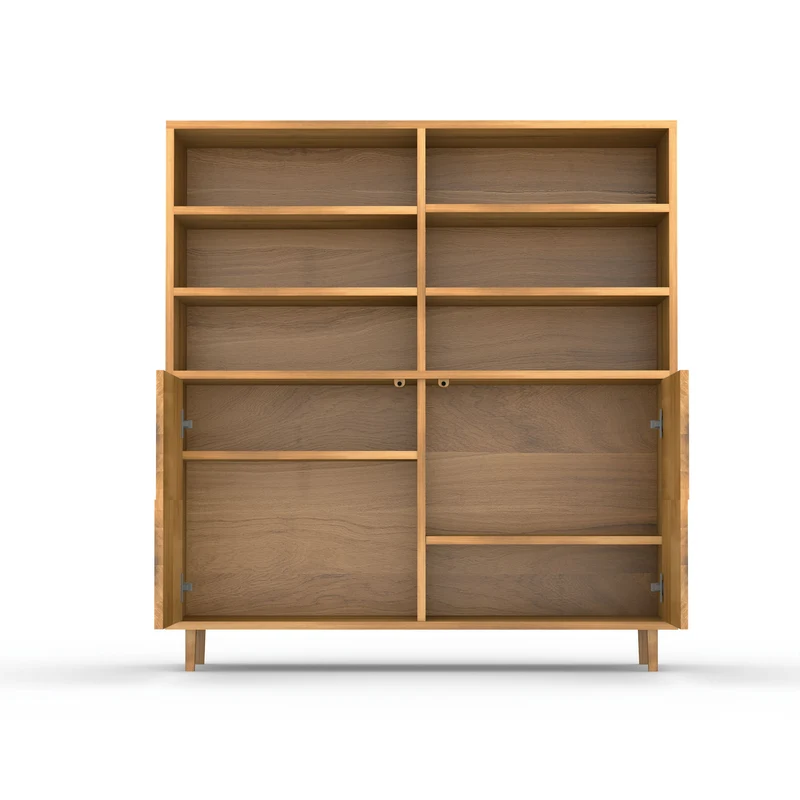 Highboard Eiche Premium Mosaik - Natur geölt 120cm