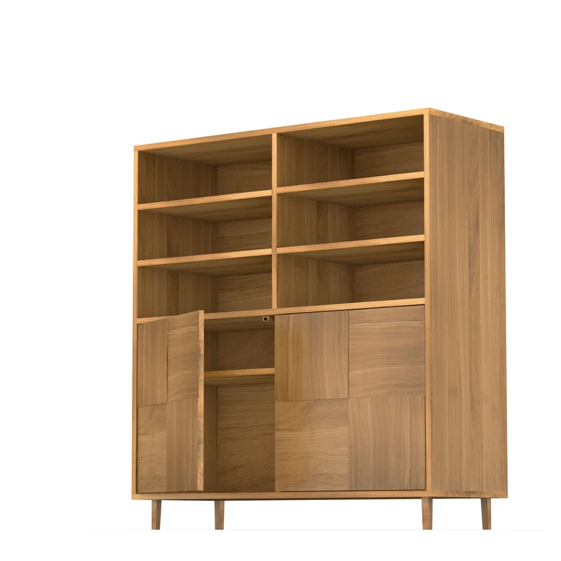 Highboard Eiche Premium Mosaik - Natur geölt 120cm