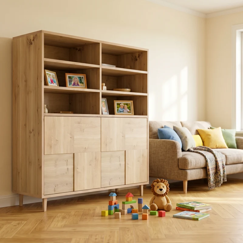 Highboard Eiche Rustikal Mosaik - Invisible geölt 120cm