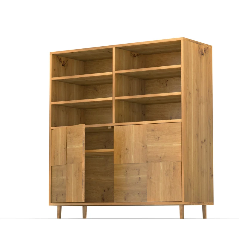 Highboard Eiche Rustikal Mosaik - Natur geölt 120cm