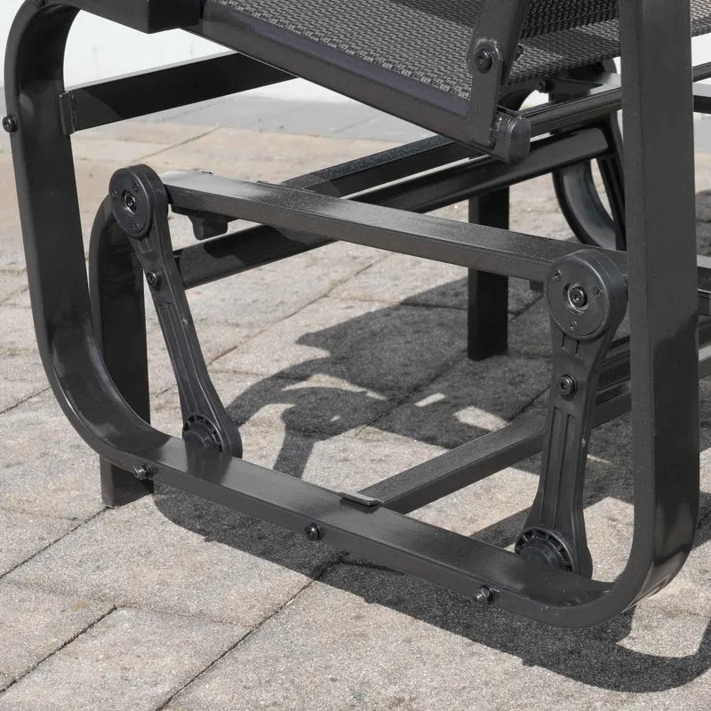 Sojag Belle Patio Glider Chair with Heavy-Duty Steel Frame and PVC-Coated Fabric, Easy-Glide Outdoor Patio Rocking Chair, Dark Grey 🍁 All In One Marketplace Canada