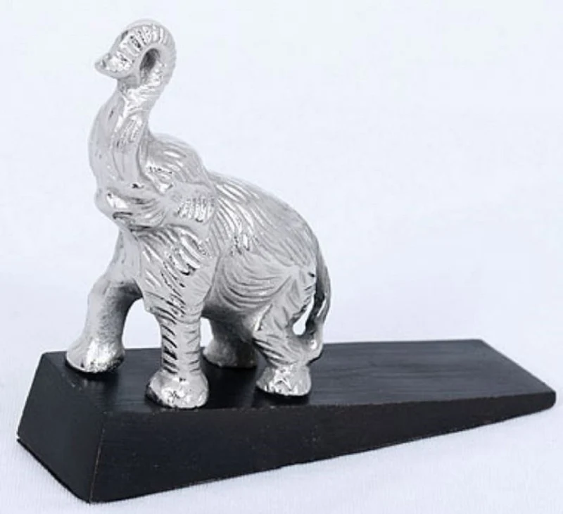 Casa Padrino Türstopper Elefant Silber / Schwarz - Luxus Accessoires