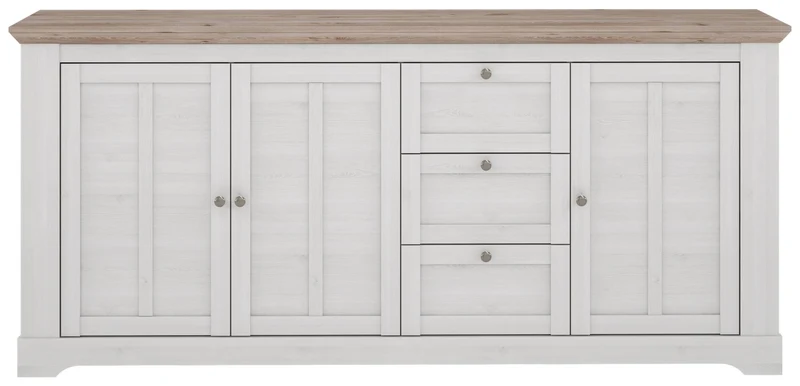 Sideboard ILOPPA 3 Türen 3 Schubladen Optik: Schneeeiche, von Forte
