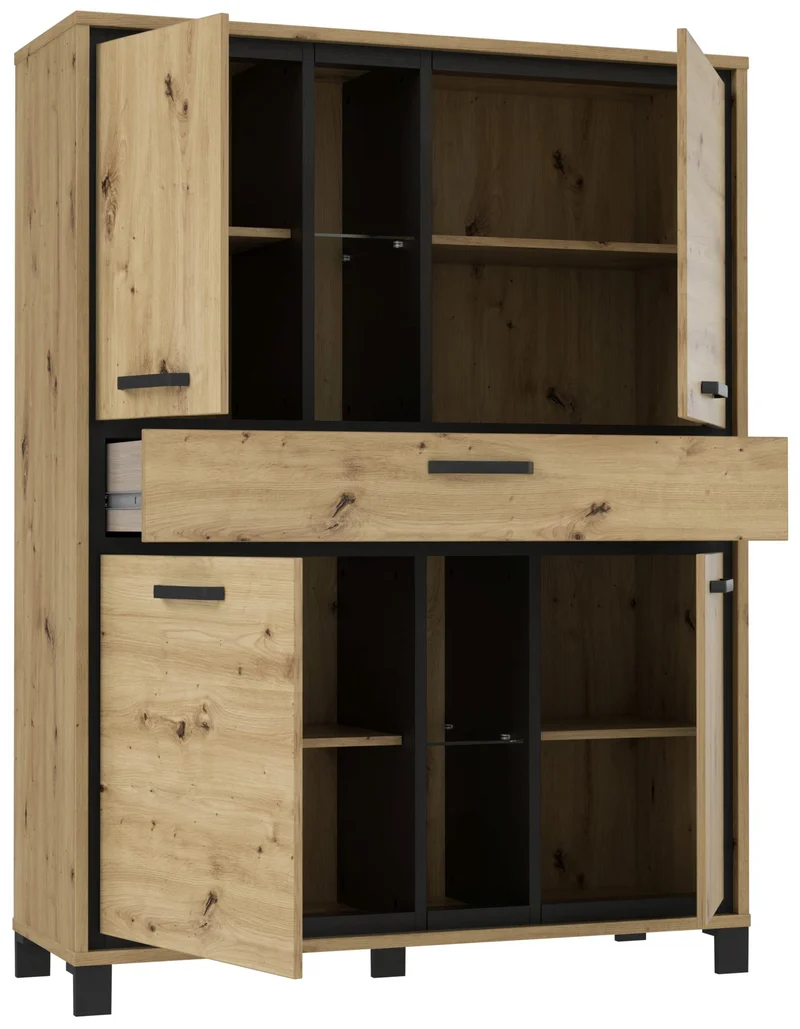 Esszimmer TRONDHEIM 4-tlg. in Artisan Schwarzeiche Optik, Forte