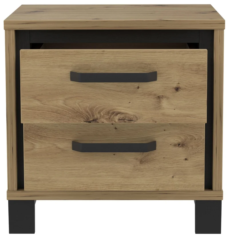 Nachtkommode TRONDHEIM Artisan Eiche / Schwarzeiche Optik, von Forte